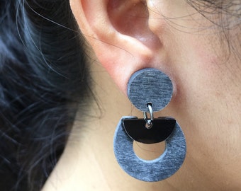 Buffalo Horn Earrings, Handcraft Buffalo Horn Earrings, Boho Earrings, Geometric Earrings, Droplet Earrings Buffalo Horn Jewelry