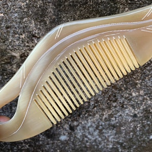 2 Combs From Buffalo Horn, Buffalo Horn Comb, Comb For Men, Comb For Girls, Comb For Curly Hair, Comb For Beard, Fish comb, handcrafted comb image 5