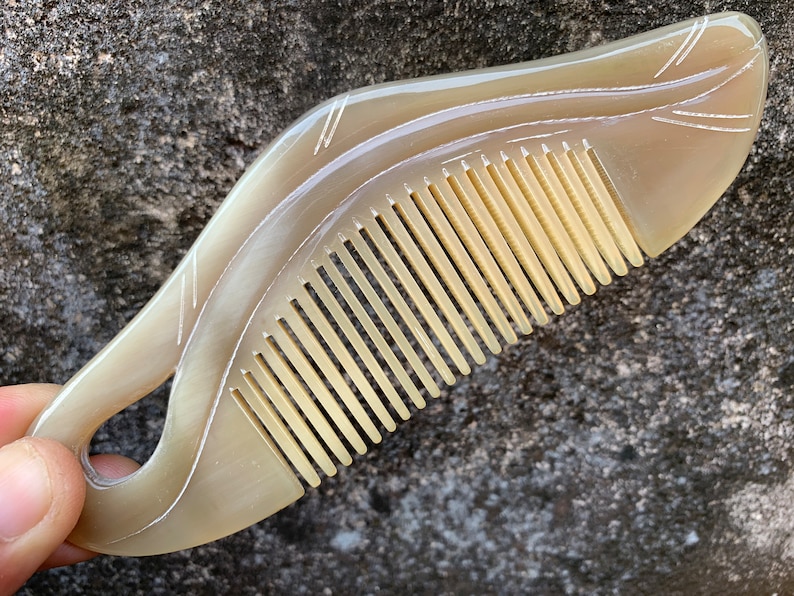 2 Combs From Buffalo Horn, Buffalo Horn Comb, Comb For Men, Comb For Girls, Comb For Curly Hair, Comb For Beard, Fish comb, handcrafted comb image 5