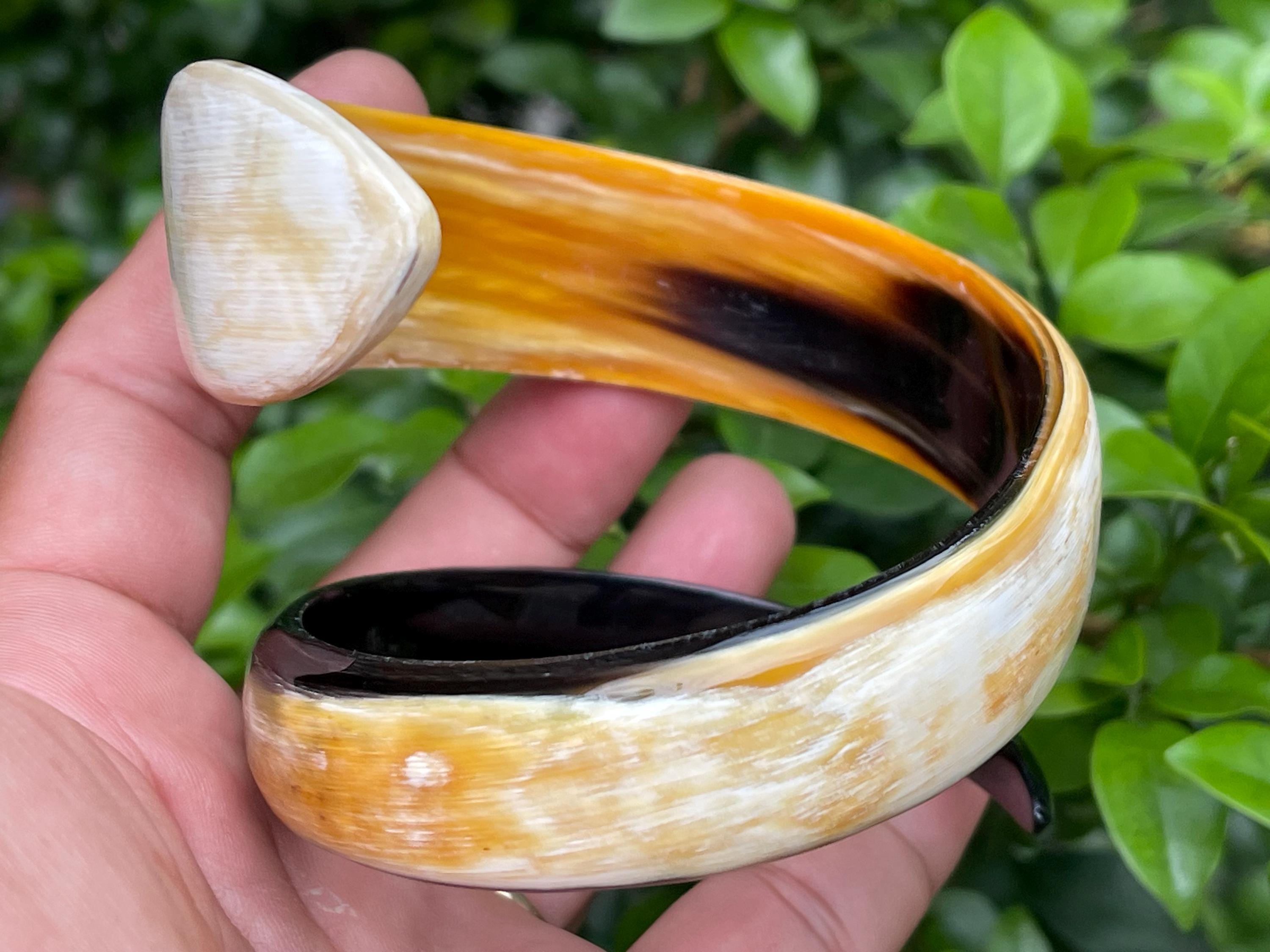 Beautiful Handcrafted Buffalo Horn Bangle Bracelet, Horn