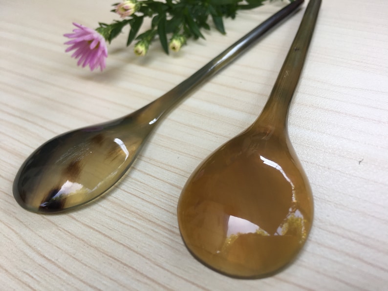 Generic Medieval Natural Drinking Horn Spoons Set Fully