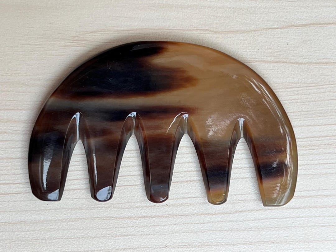 Beaupretty Massagekamm Aus Horn – Retro Design, 9,8 Cm, Für Locken & Kopfhaut-Massage