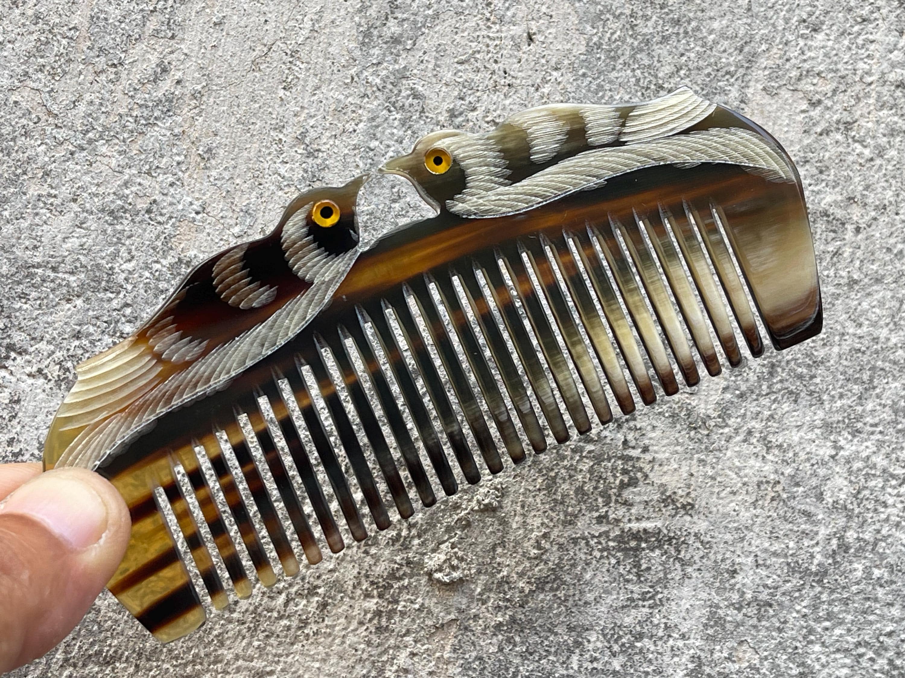 Buffalo Horn Bird Hair Comb, Comb for Hair, Horn Comb, Anti Static Comb ...