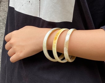 Set of 3 Beautiful Thick Natural Buffalo Horn Bangle, Bracelet Set, Horn Bracelet, Horn Jewelry, Bangle Bracelets, Horn Bangles, Bangle Set