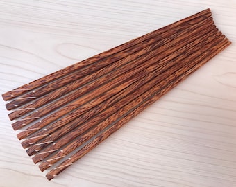Set 5 Pairs of Coconut Chopsticks with Elegant Music Note Symbol Inlaid, handmade chopsticks