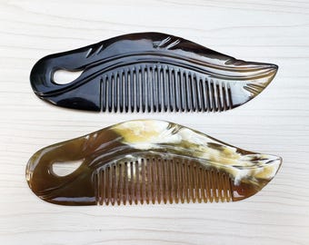 Hair Comb From Buffalo Horn, Comb For Hair, Wedding Comb, Gifts For Her, Hairbrush Comb, Comb For Treated Hair, Leaf comb