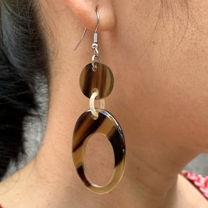 Büffelhorn Ohrringe, Büffelhorn Schmuck, Matisse Ohrringe, Statement Ohrringe, Matisse Inspiration Ohrringe, handgefertigte Horn Ohrringe