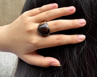 Horn Ring, Handmade ring, Chunky ring, Gift for her - Size 9