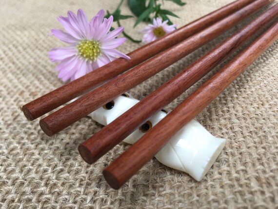 Combo 2 Chopsticks Set With Rests: 2 Pairs of Wood