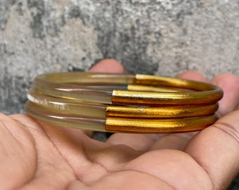 Beautiful Natural Horn Bracelet Round Edge, Stacking