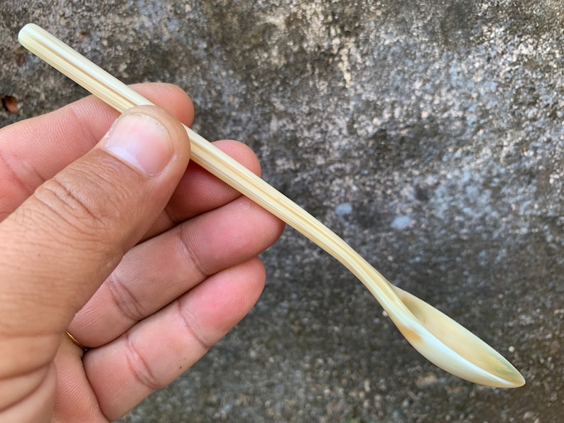 Generic Medieval Natural Drinking Horn Spoons Set Fully