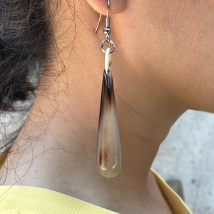 Buffalo Horn Ohrringe, Büffelhorn Schmuck, Matisse Ohrringe, Statement Ohrringe, Matisse Inspiration Ohrringe