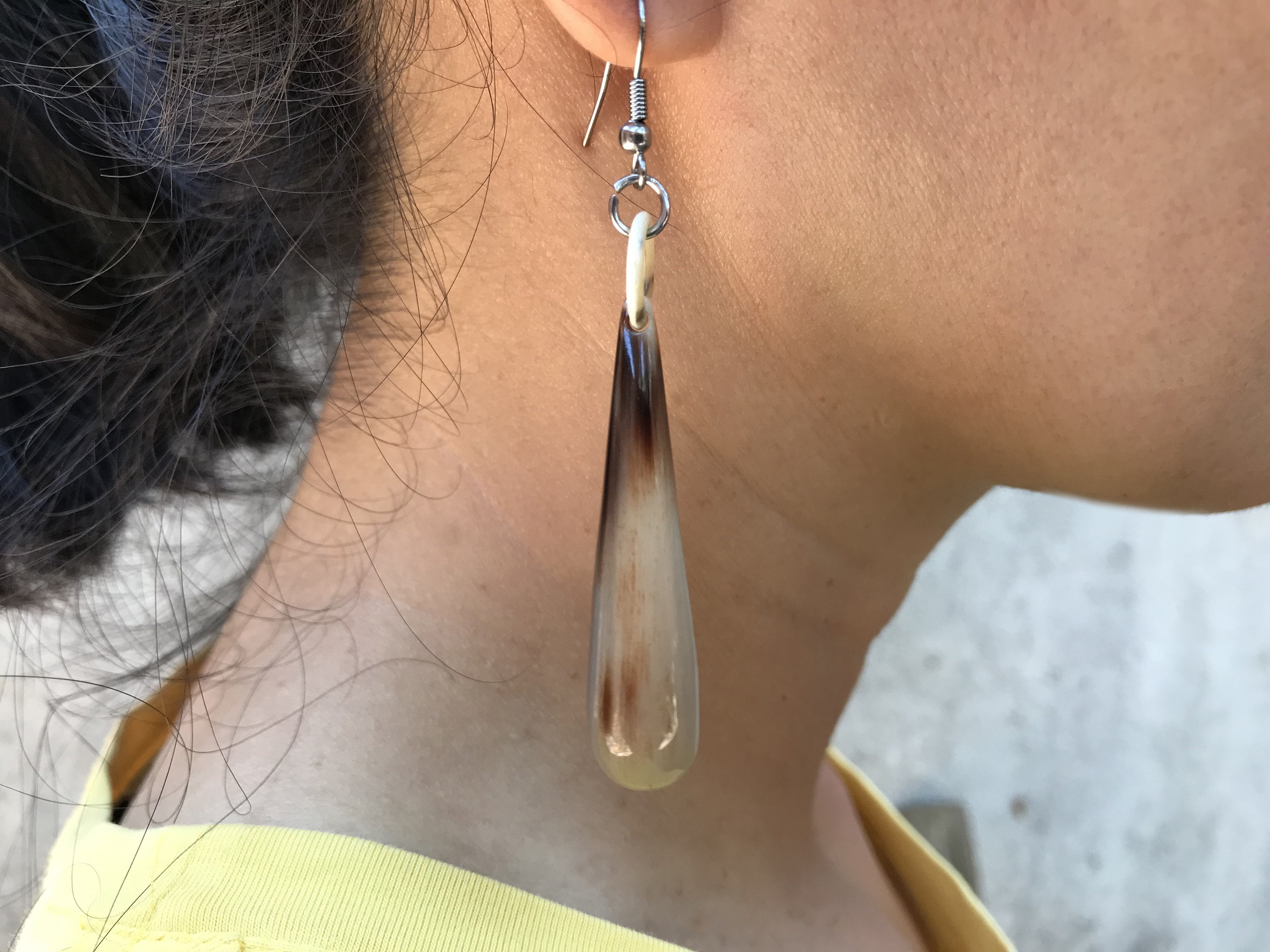 Buffalo Horn Earrings, Buffalo horn Jewelry, Matisse Earrings, Statement Earrings, Matisse Inspiration Earrings