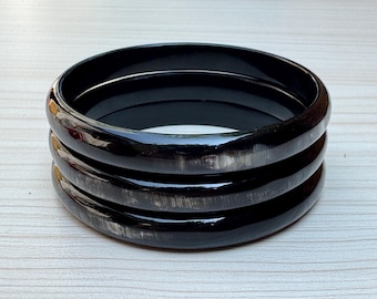 Rare color Set of 3 Buffalo Horn Bangles, Bracelet Set, Horn Bracelet, Horn Jewelry, Bangle Bracelets, Horn Bangles, Bangle Set