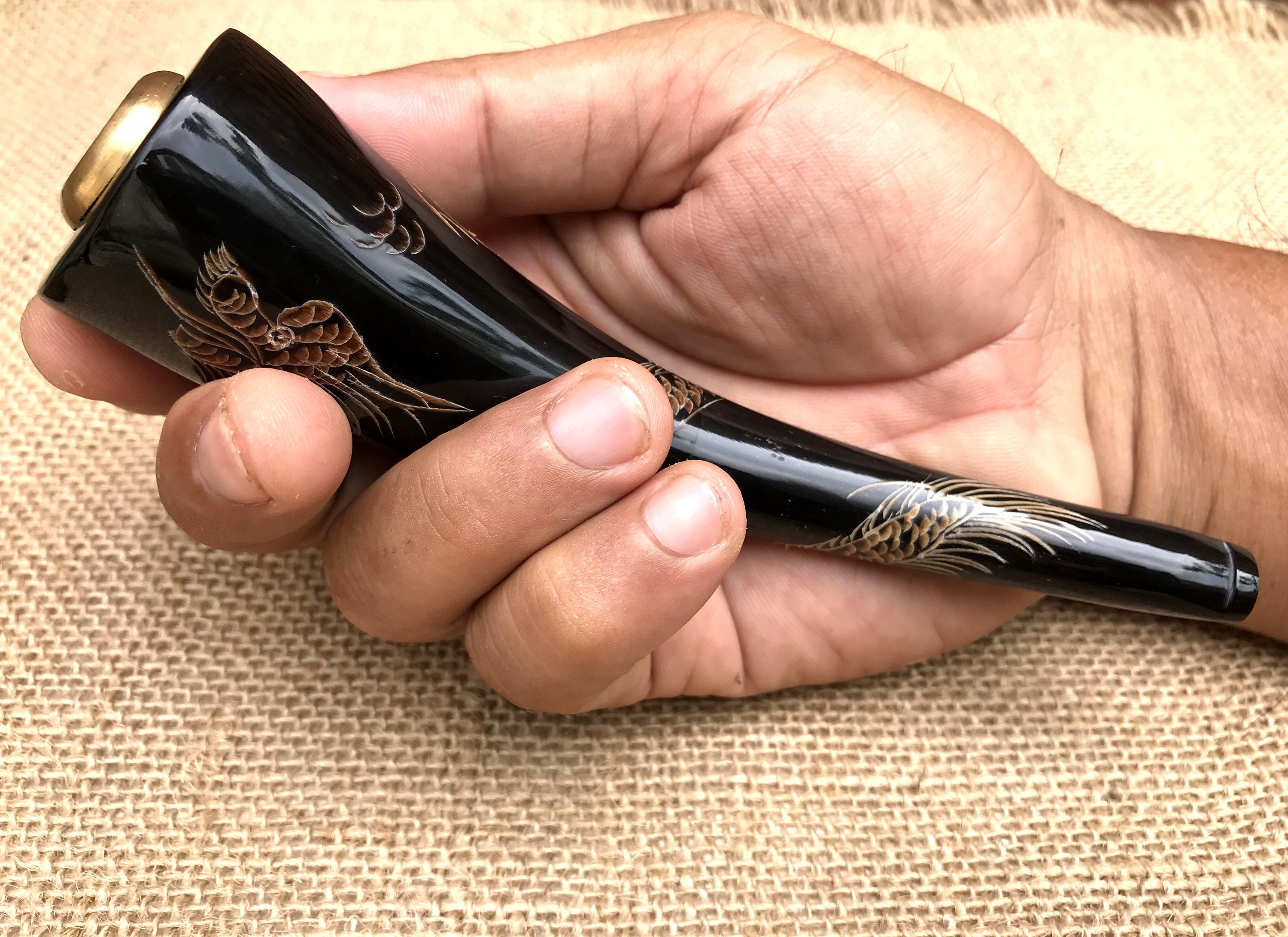 Buffalo Horn Tobacco Pipe Pipes for Tobacco Horn Pipes Etsy