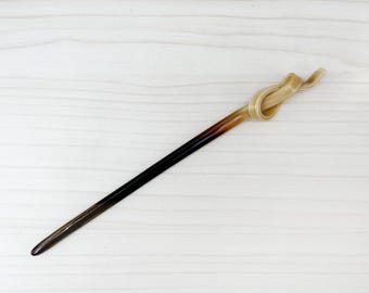 Knot hair stick, Buffalo Horn Hair Stick, Handcrafted hairfork