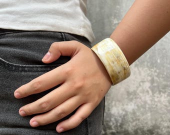 Beautiful Buffalo Horn Bracelet, Horn Handmade Bangle Bracelet, Horn Jewelry Vietnam, Unique Bangle Bracelet, Gift For Her