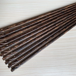 Set 5 Pairs of Coconut Chopsticks with Elegant Music Note Symbol Inlaid, handmade chopsticks, handcrafted chopsticks, chopstick set