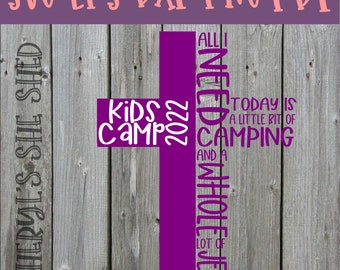 Kids Camp 2022 - SVG eps PNG dxf PDF - Téléchargement instantané - Fichier de coupe numérique Cricut Silhouette imprimable