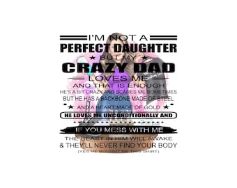 Crazy Dad Loves Me SVG PNG, Daughter Shirt Design (Digital Download)