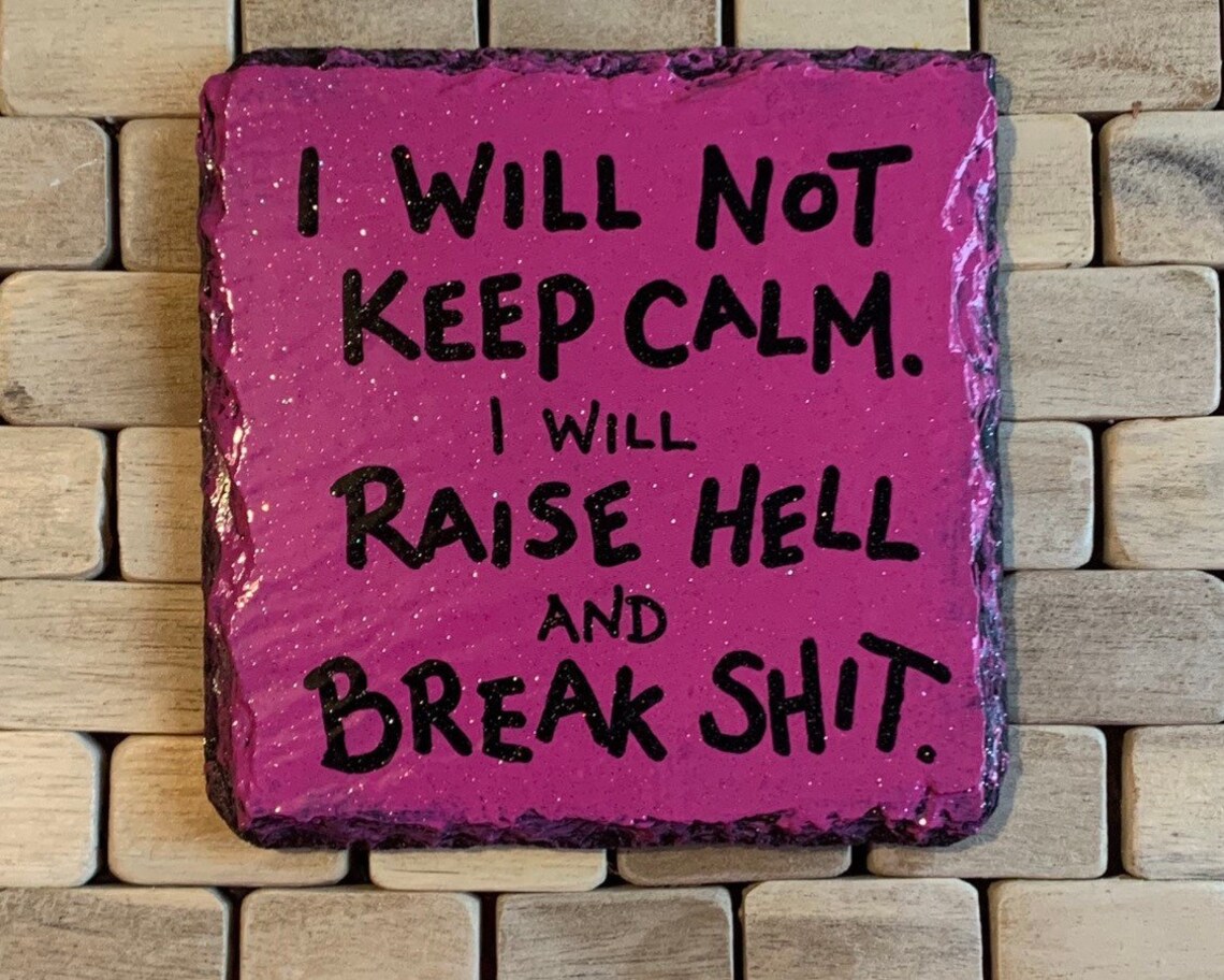 ADULT THEMED Keep Calm funny Natural Slate Coasters Mats Hand | Etsy