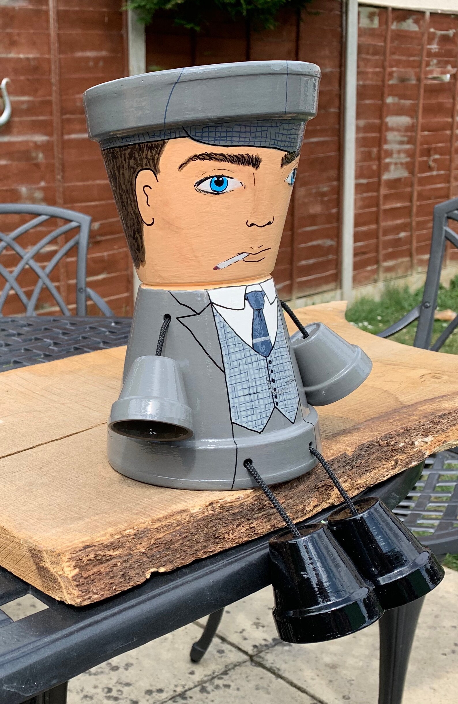 Peaky Blinders inspired Tommy Hand Painted Pot Person Garden Etsy