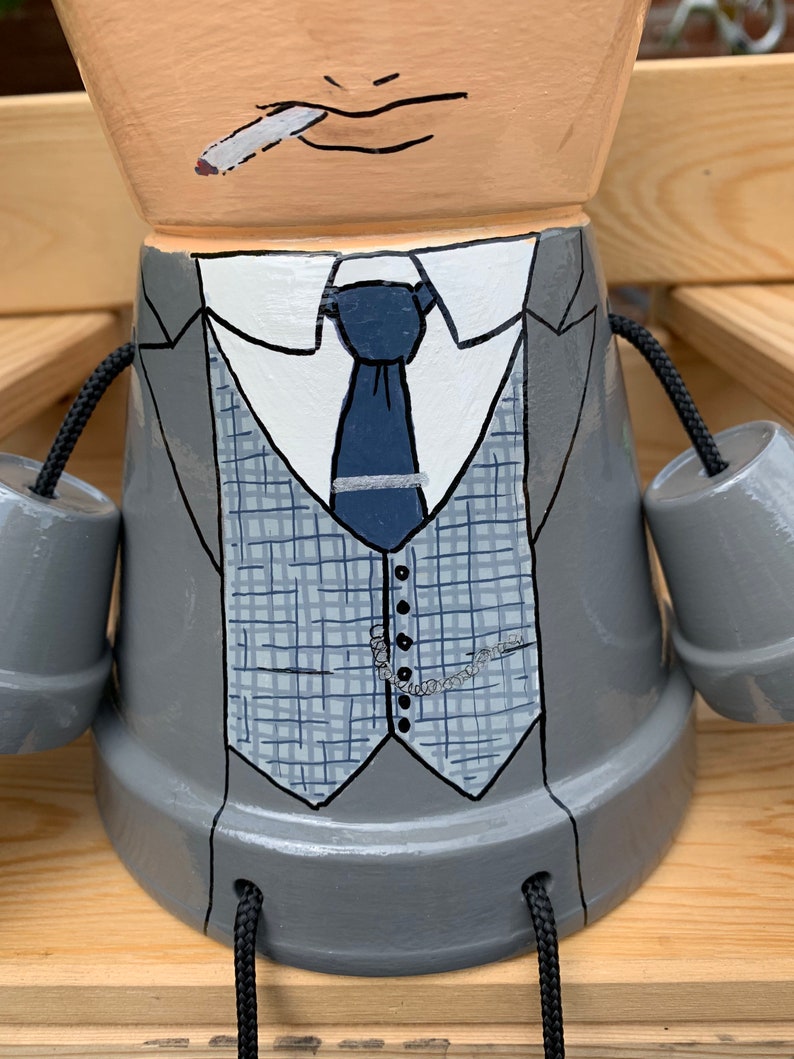 Peaky Blinders inspired Tommy Hand Painted Pot Person Garden Etsy