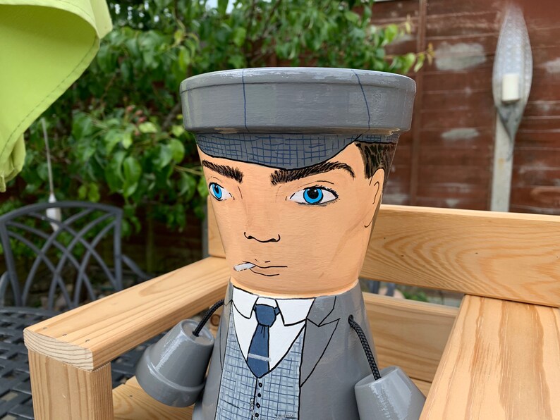 Peaky Blinders inspired Tommy Hand Painted Pot Person Garden Etsy