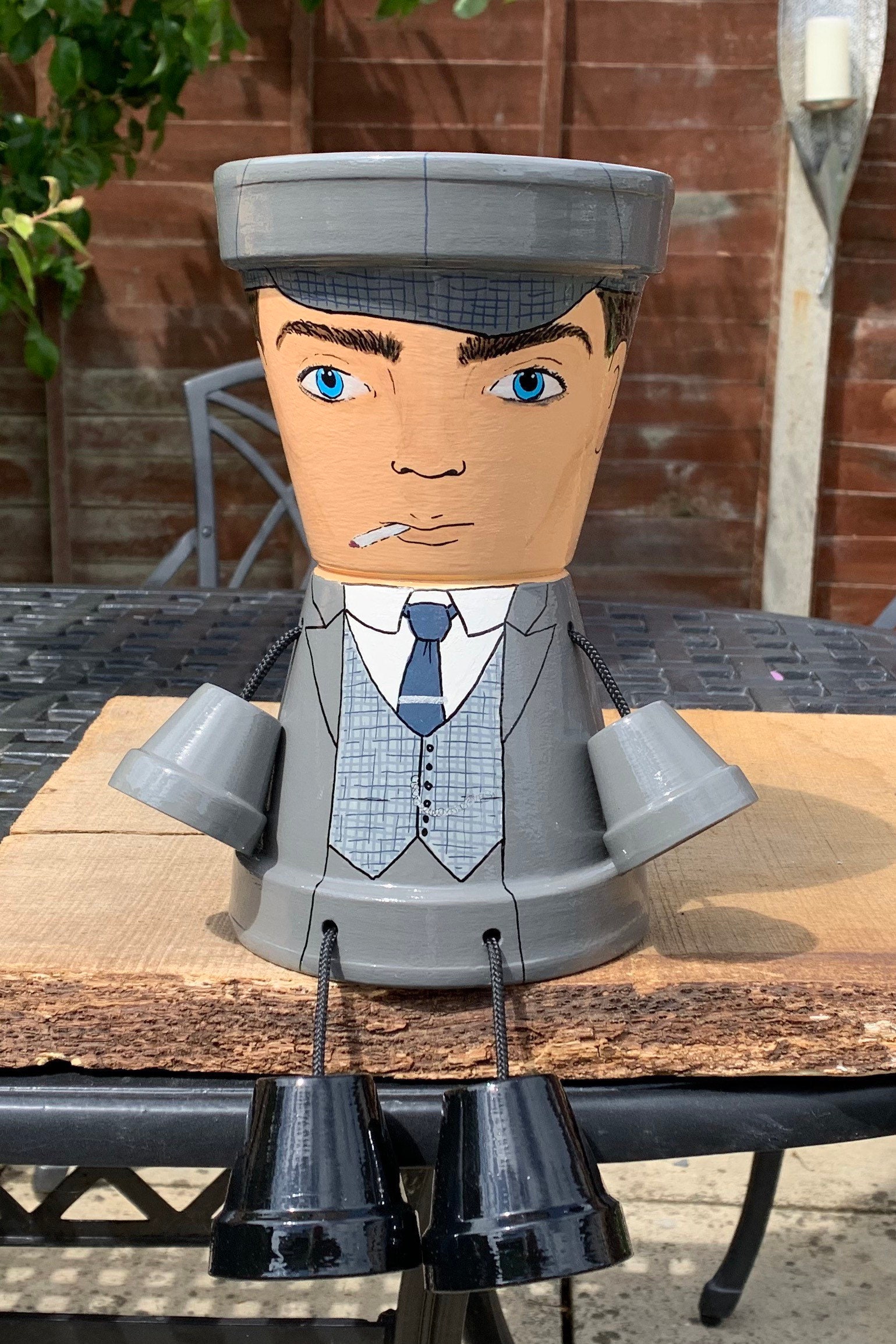 Peaky Blinders inspired Tommy Hand Painted Pot Person Garden Etsy