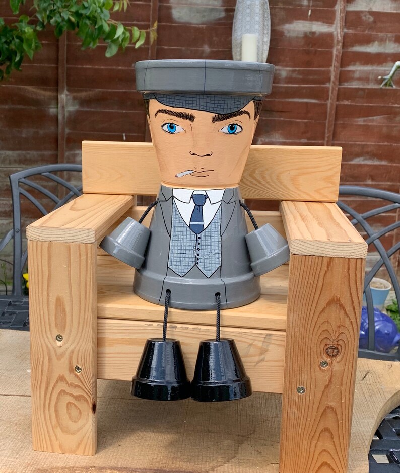 Peaky Blinders inspired Tommy Hand Painted Pot Person Garden Etsy