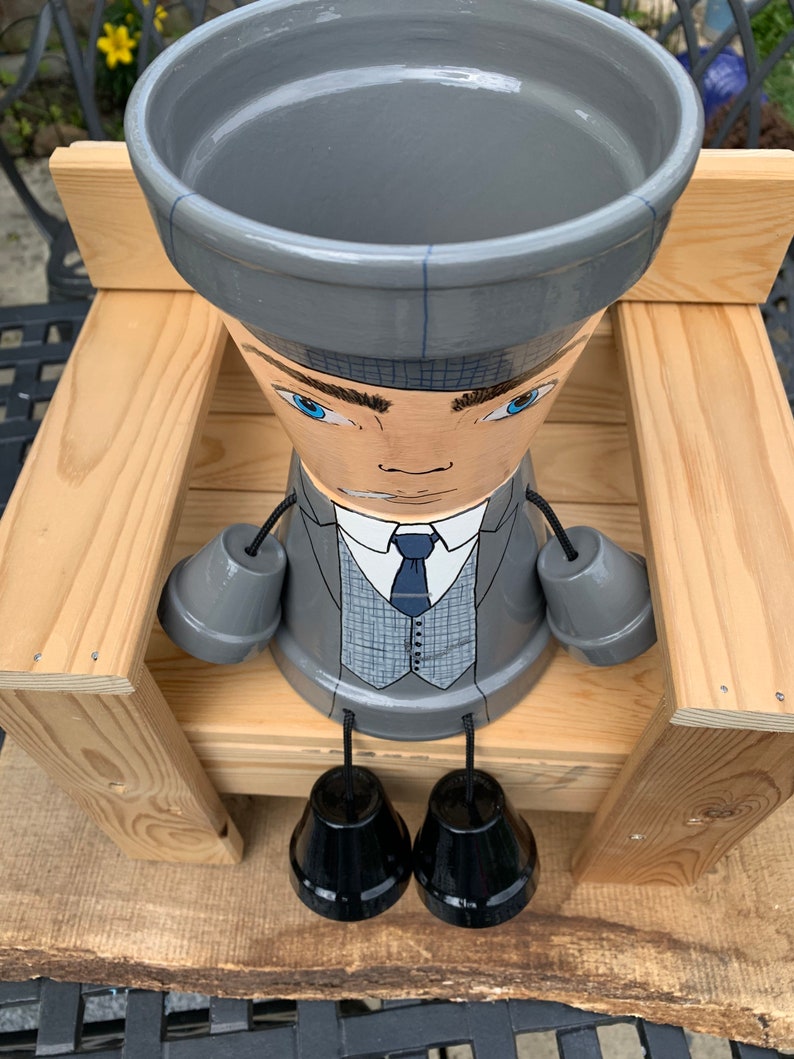 Peaky Blinders inspired Tommy Hand Painted Pot Person Garden Etsy