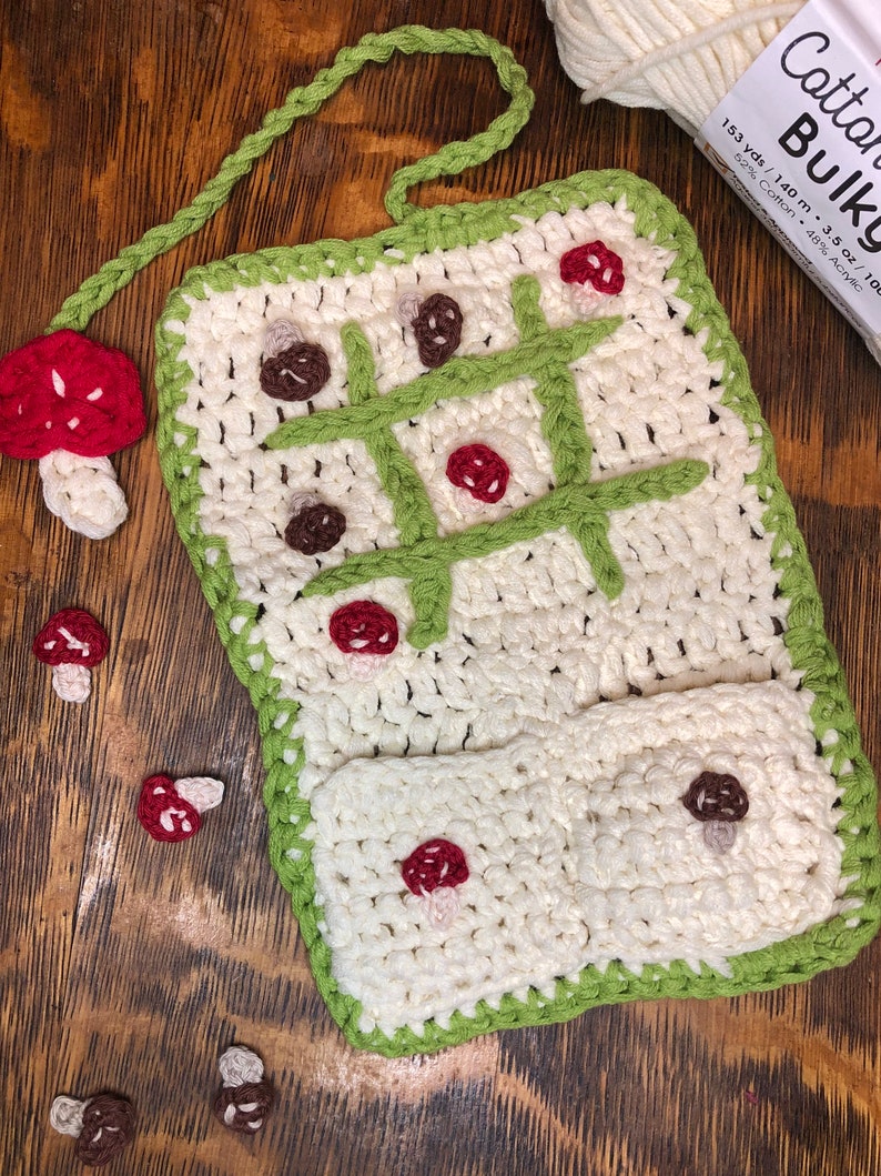 Mushroom Tic-Tac-Toe Portable Game Set CROCHET PATTERN PDF Download image 9