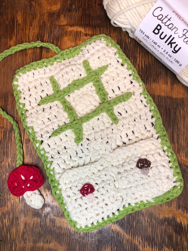 Mushroom Tic-Tac-Toe Portable Game Set CROCHET PATTERN PDF Download image 7