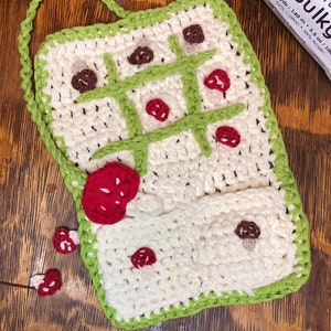 Mushroom Tic-Tac-Toe Portable Game Set CROCHET PATTERN PDF Download image 1
