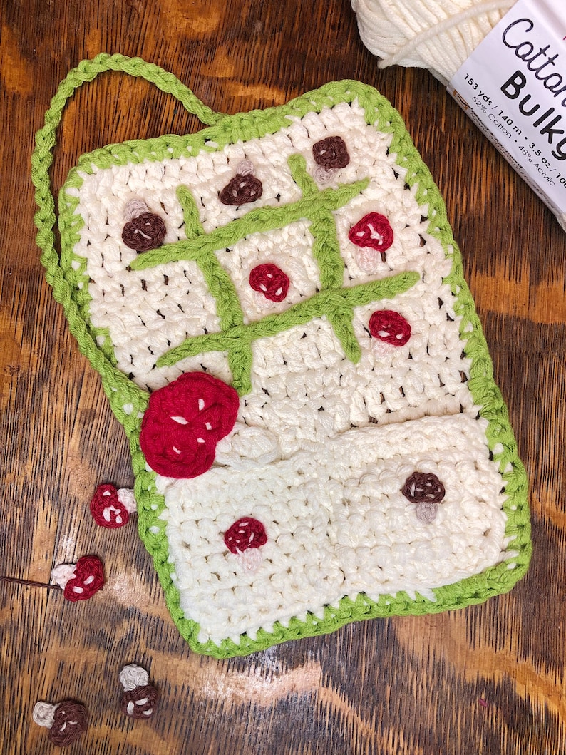 Mushroom Tic-Tac-Toe Portable Game Set CROCHET PATTERN PDF Download image 1