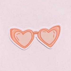 Heart Shaped Rose Colored Sunglasses sticker