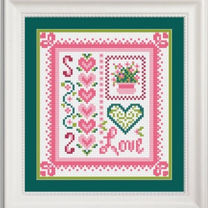Love Garden Sampler Cross Stitch Pattern PDF Only