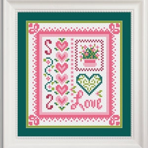 Love Garden Sampler Cross Stitch Pattern PDF Only image 1