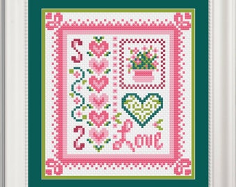 Love Garden Sampler Cross Stitch Pattern PDF Only