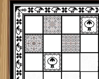 The Flock Part 5 Cross Stitch Chess Board SAL March 29  - 2021 PDF Pattern Only