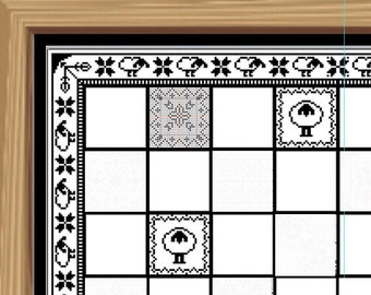 The Flock Part 2 February 15 Cross Stitch Chess Board SAL  - 2021 PDF Pattern Only