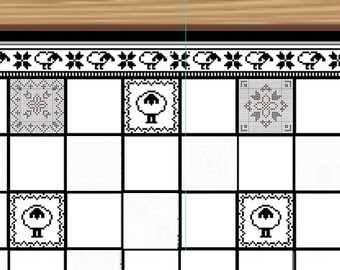 The Flock Part 3 Cross Stitch Chess Board SAL March 1  - 2021 PDF Pattern Only