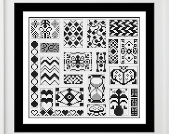 Grayscaleology Cross Stitch Sampler Pattern PDF File Only