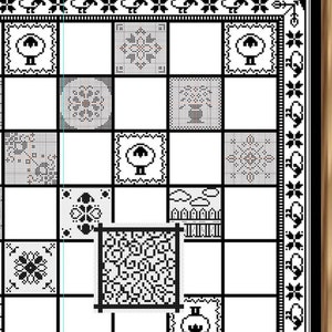 The Flock Part 16 Cross Stitch Chess Board SAL August 30 2021 PDF Pattern Only image 1