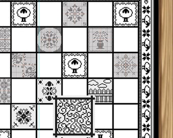 The Flock Part 16 Cross Stitch Chess Board SAL August 30 - 2021 PDF Pattern Only