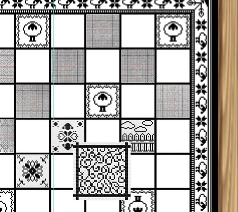 The Flock Part 16 Cross Stitch Chess Board SAL August 30 2021 PDF Pattern Only image 1