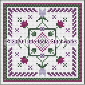 Wild Tulips Biscornu Cross Stitch Pattern PDF Pattern Only image 3