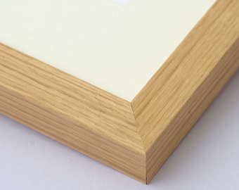Oak Veneer Wood Frame: Hand-Assembled with Matboard & Acrylic