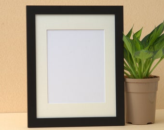 Black Real Wood Photo Frame: With Matboard & Acrylic