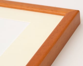 Hand-Assembled Cherry Wood Photo Frame: Rounded Natural Finish, Custom Sizes